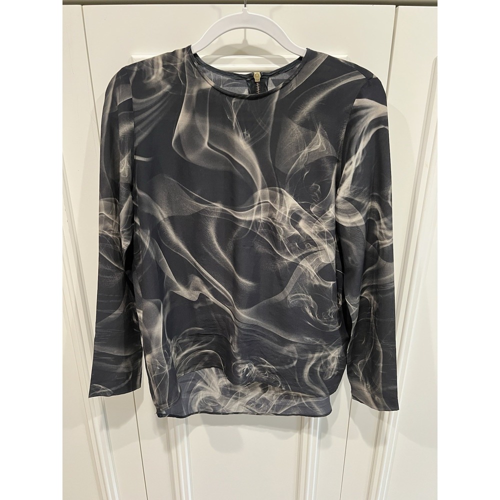 Roseanna Women's Abstract Silk Blouse Made In France Designer Luxury‎ Size 36